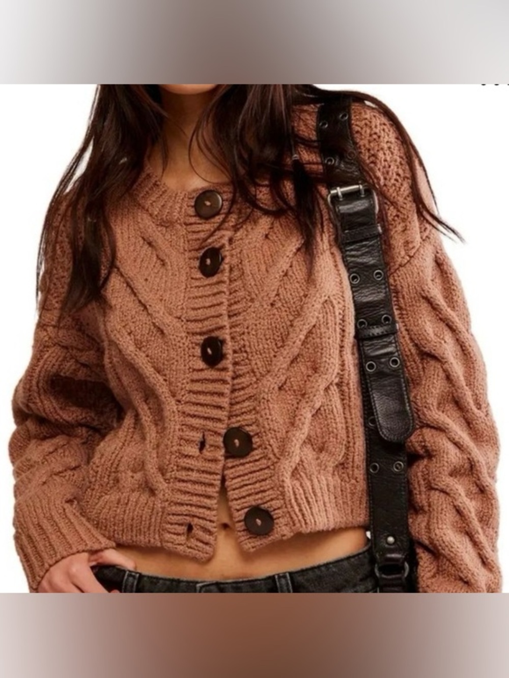 NWT! FP Free People Bonfire Cable Knit Cardi Sz XL - Picture 2 of 4